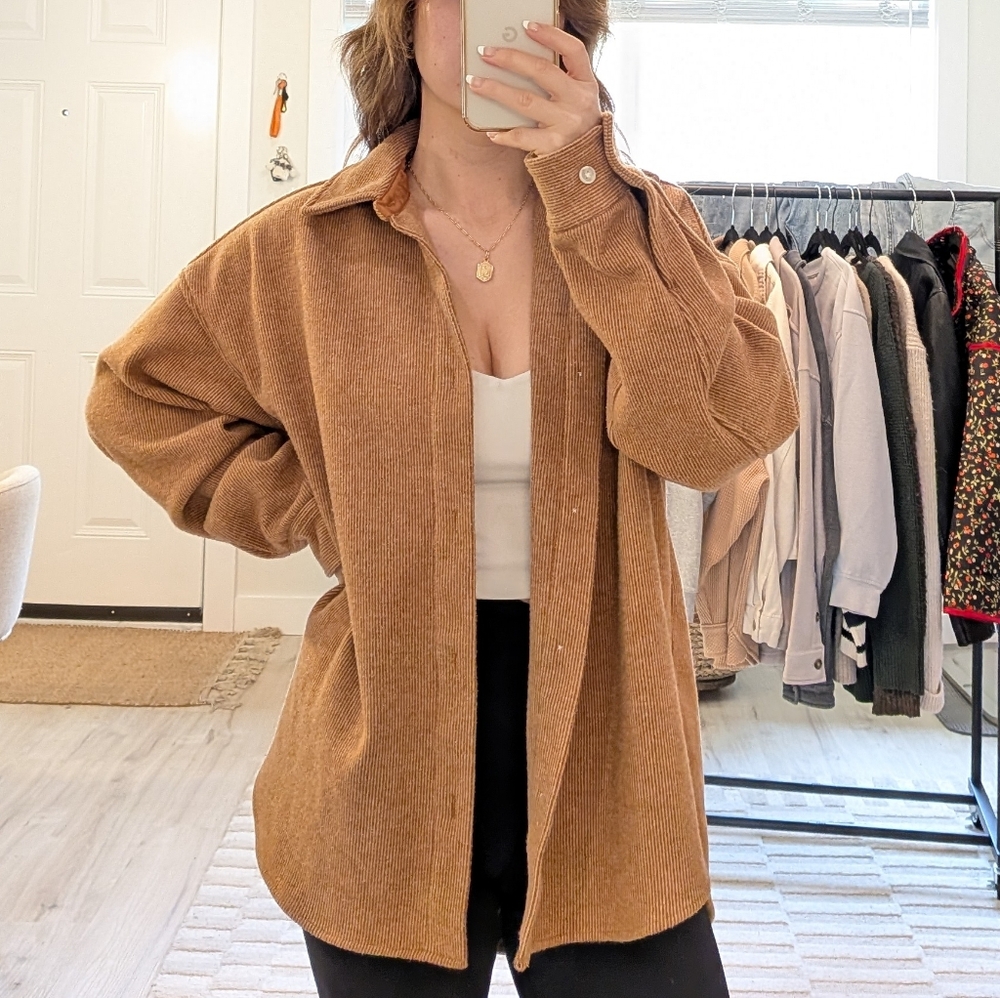 Oversized Rust Button-Up Shirt